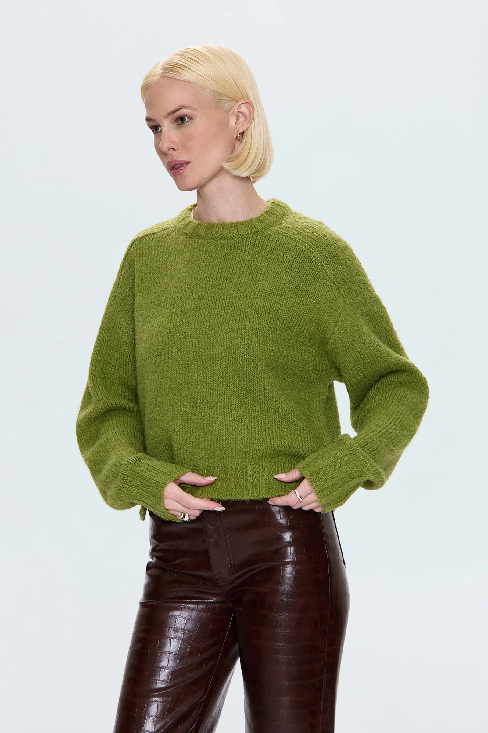 Adina Sweater - Pea Green - Image 3