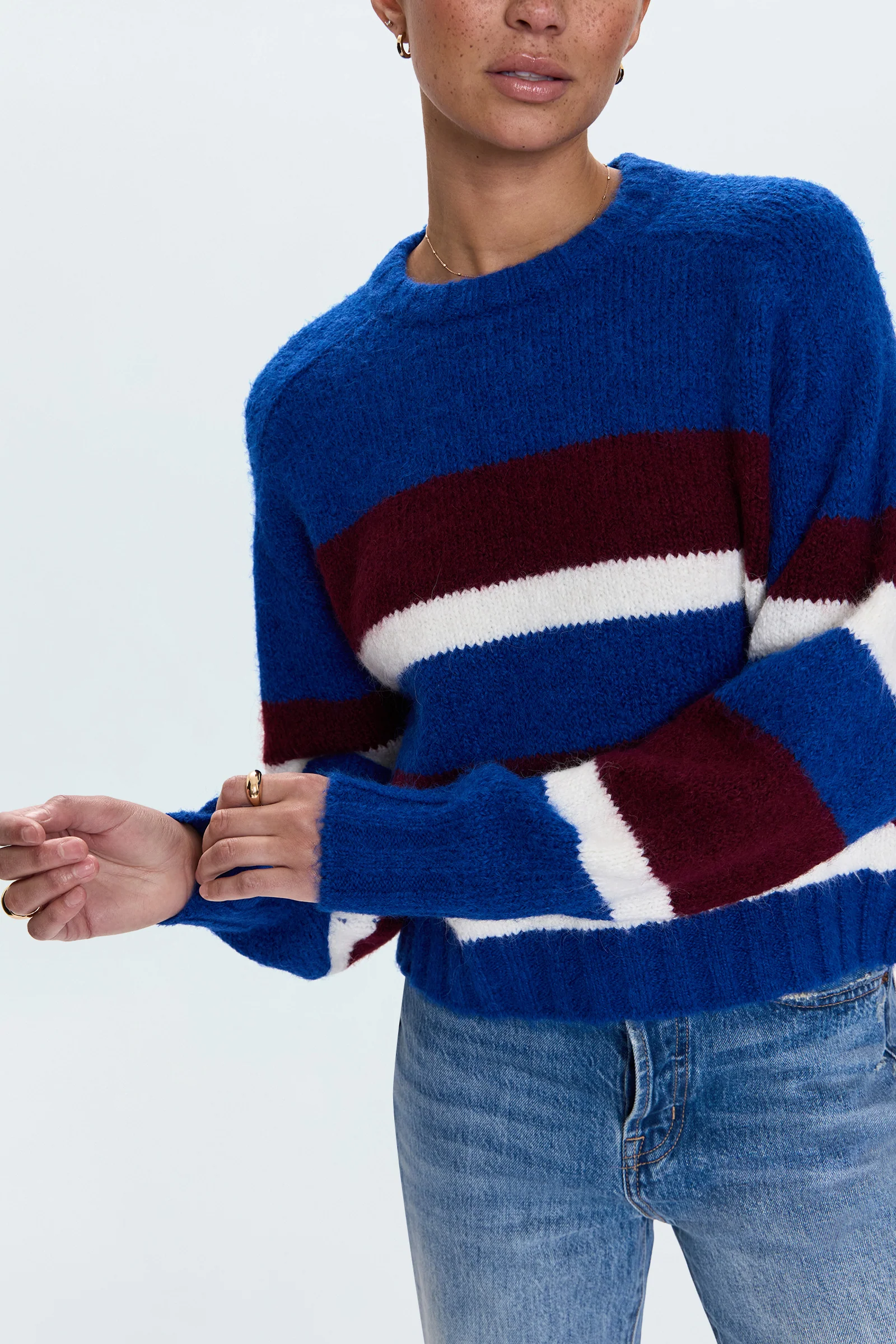 Adina Sweater - Azure Claret Stripe - Image 4