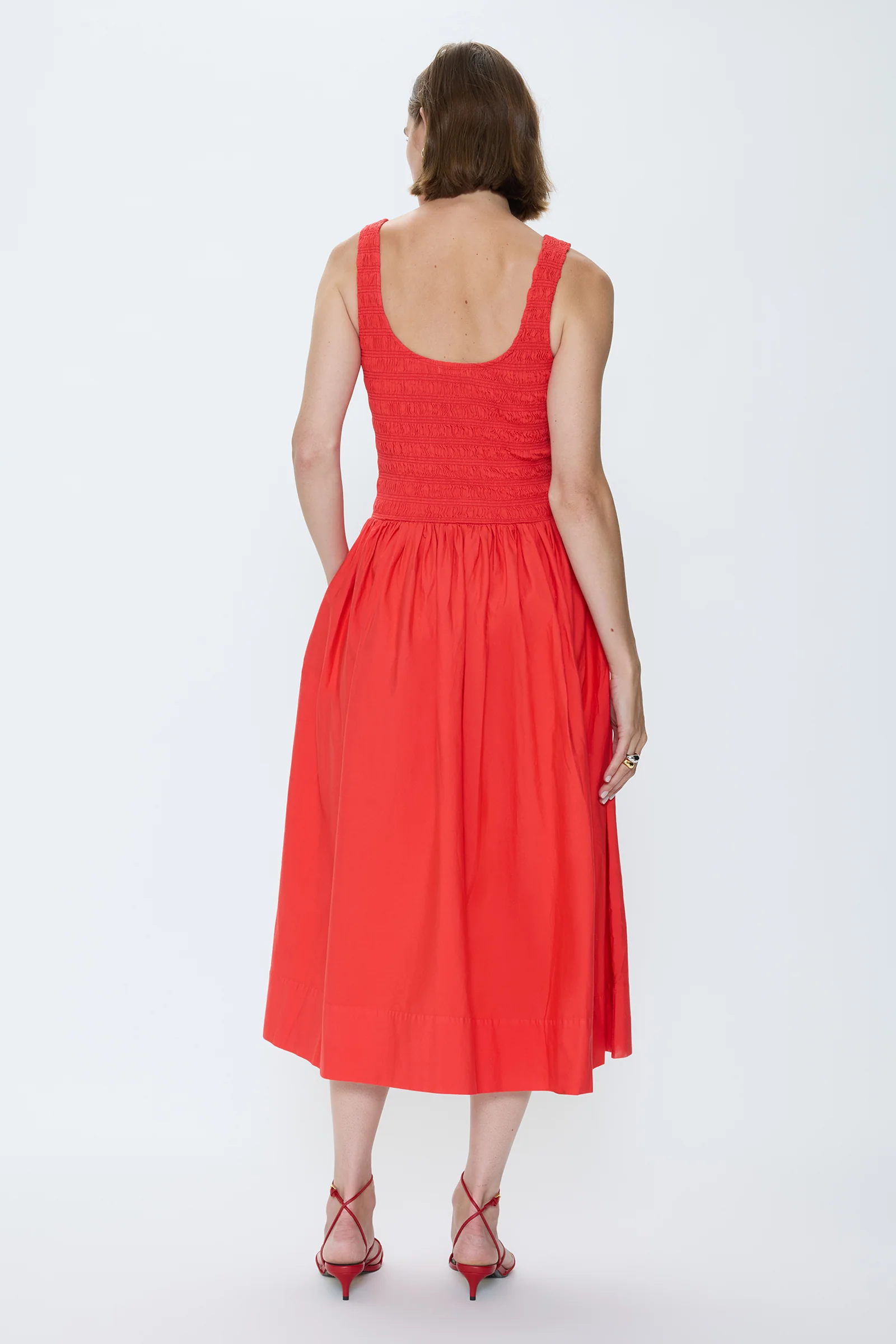 Alessia Smocked Drop Waist Dress - Maraschino - Image 4