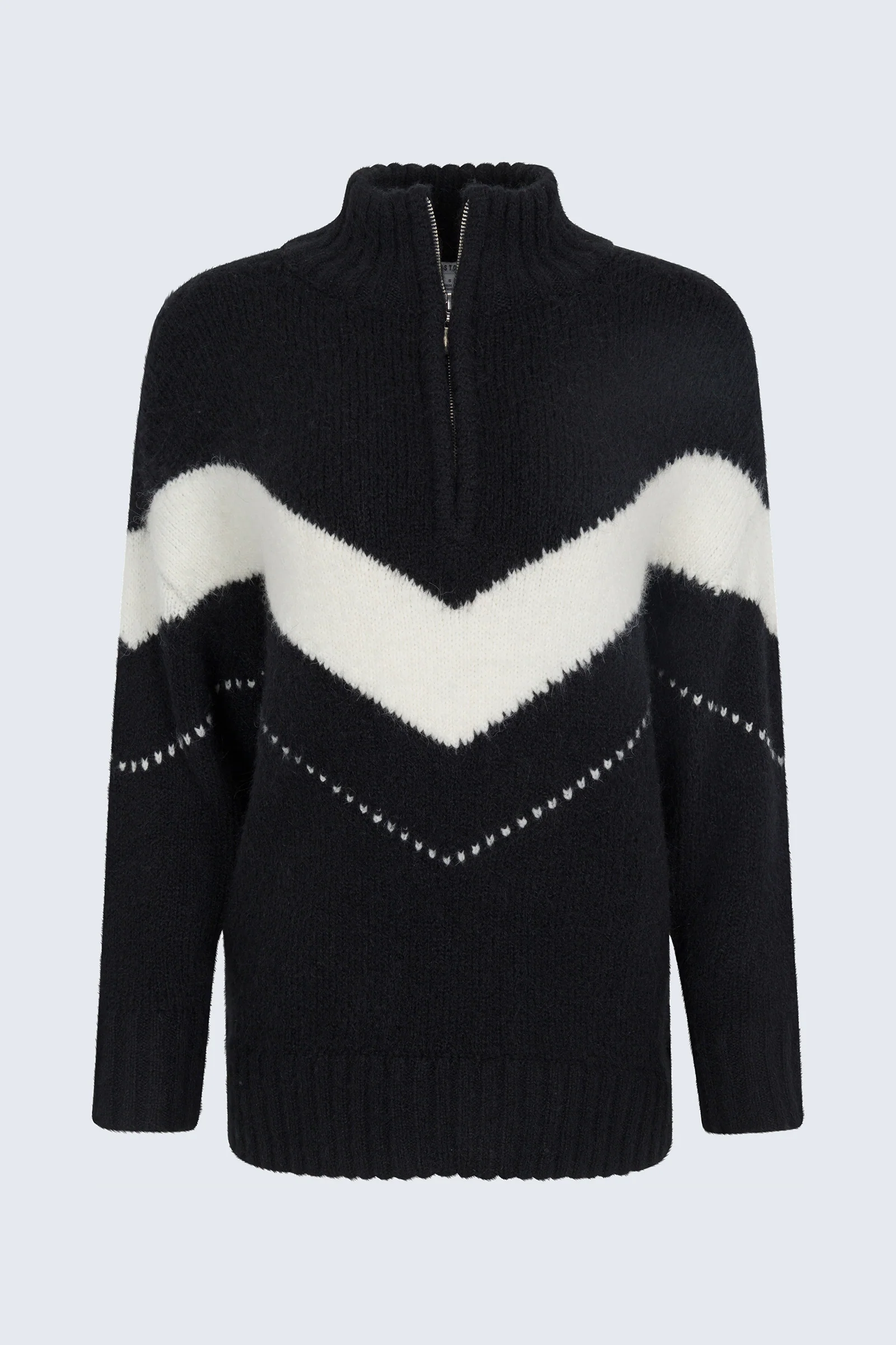 Arden Chevron Colorblock Sweater - Black Vanilla Ice - Image 6