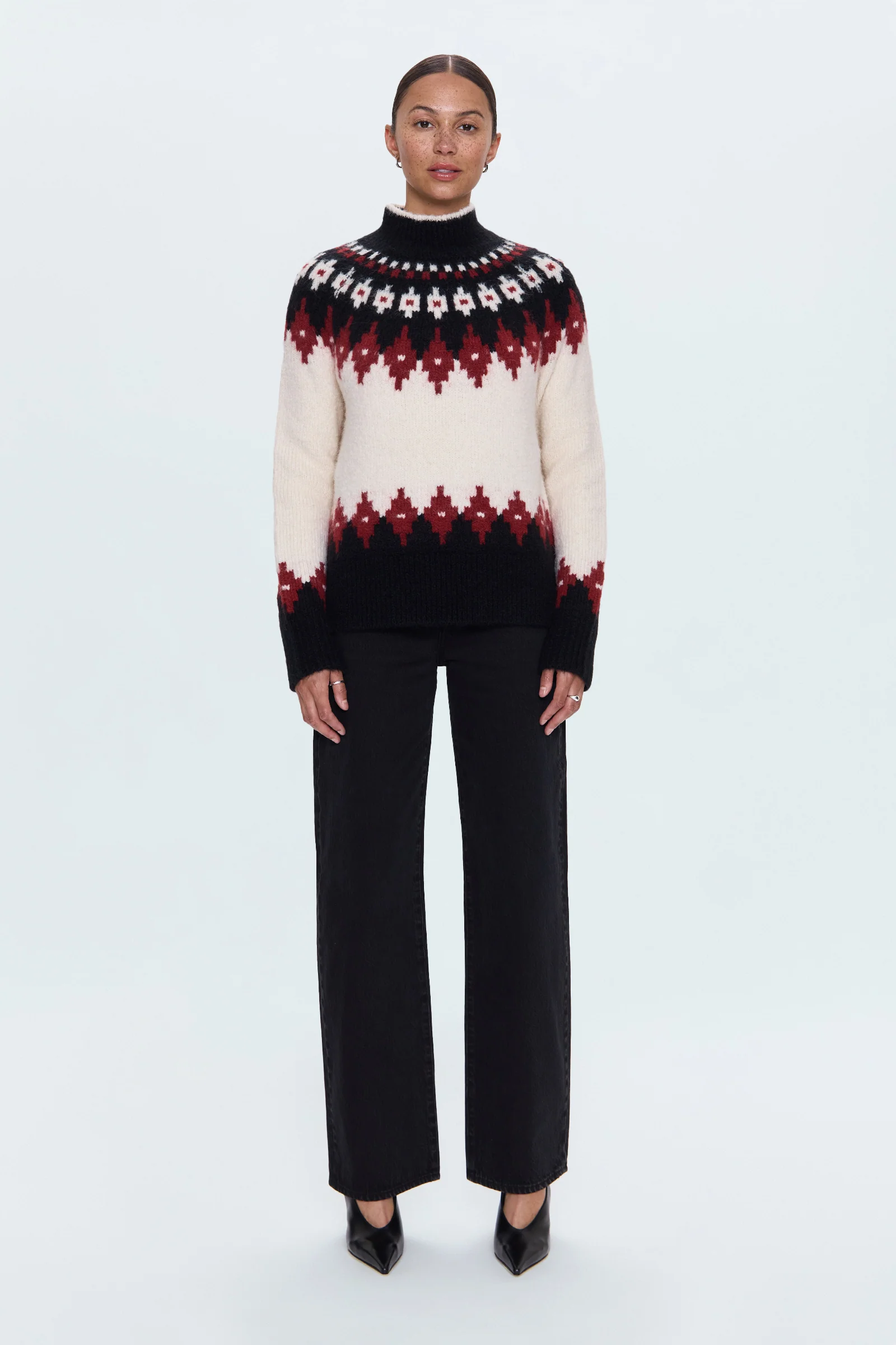Astrid Pullover Sweater - White Oxblood - Image 5