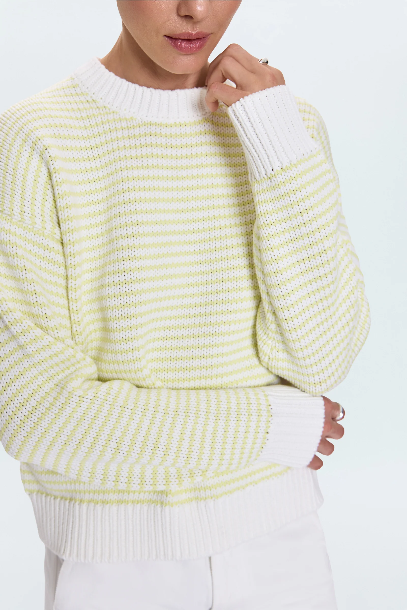 Aura Relaxed Crew Neck Sweater - Limeade - Image 2