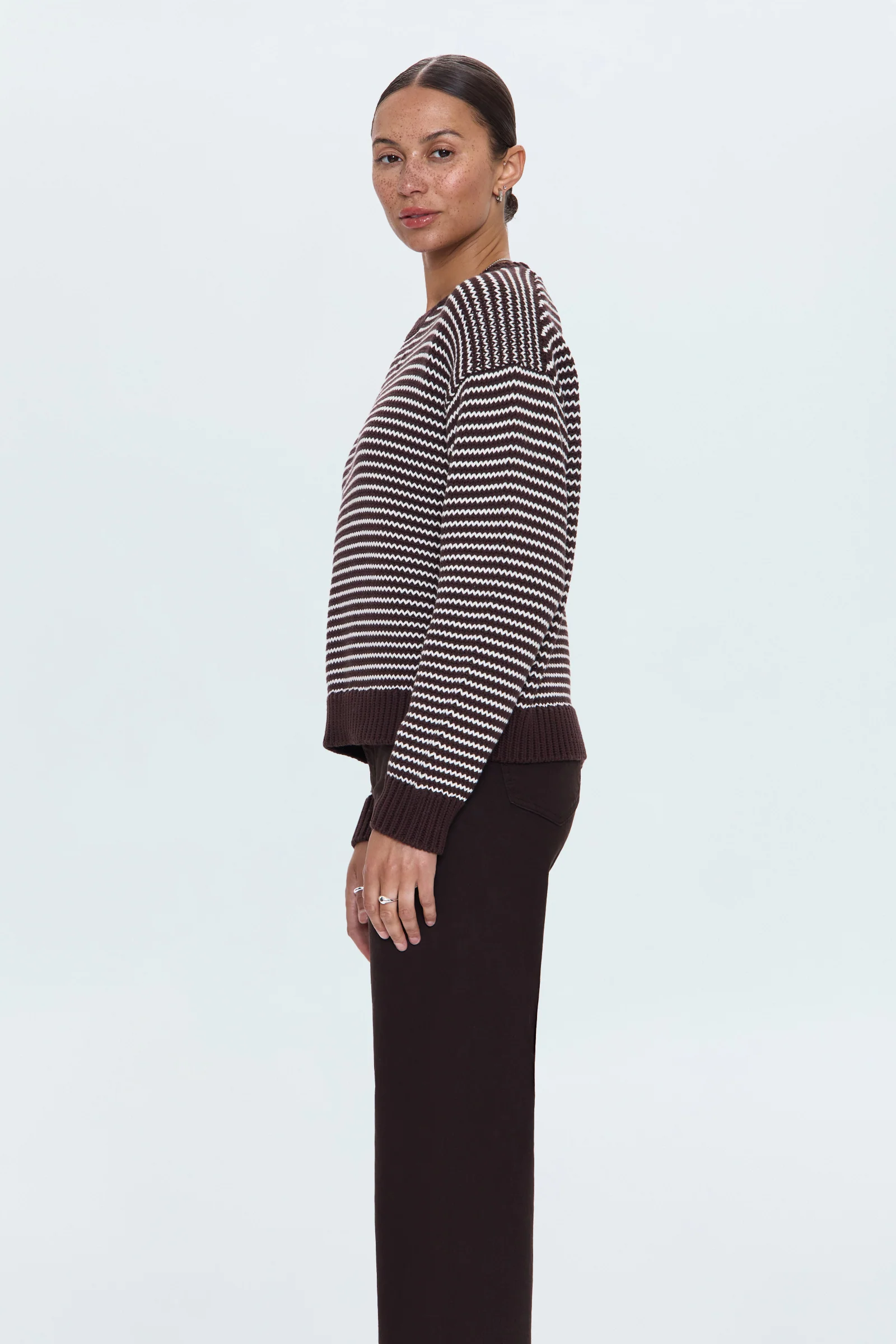 Aura Relaxed Crew Neck Sweater - Mocha - Image 4