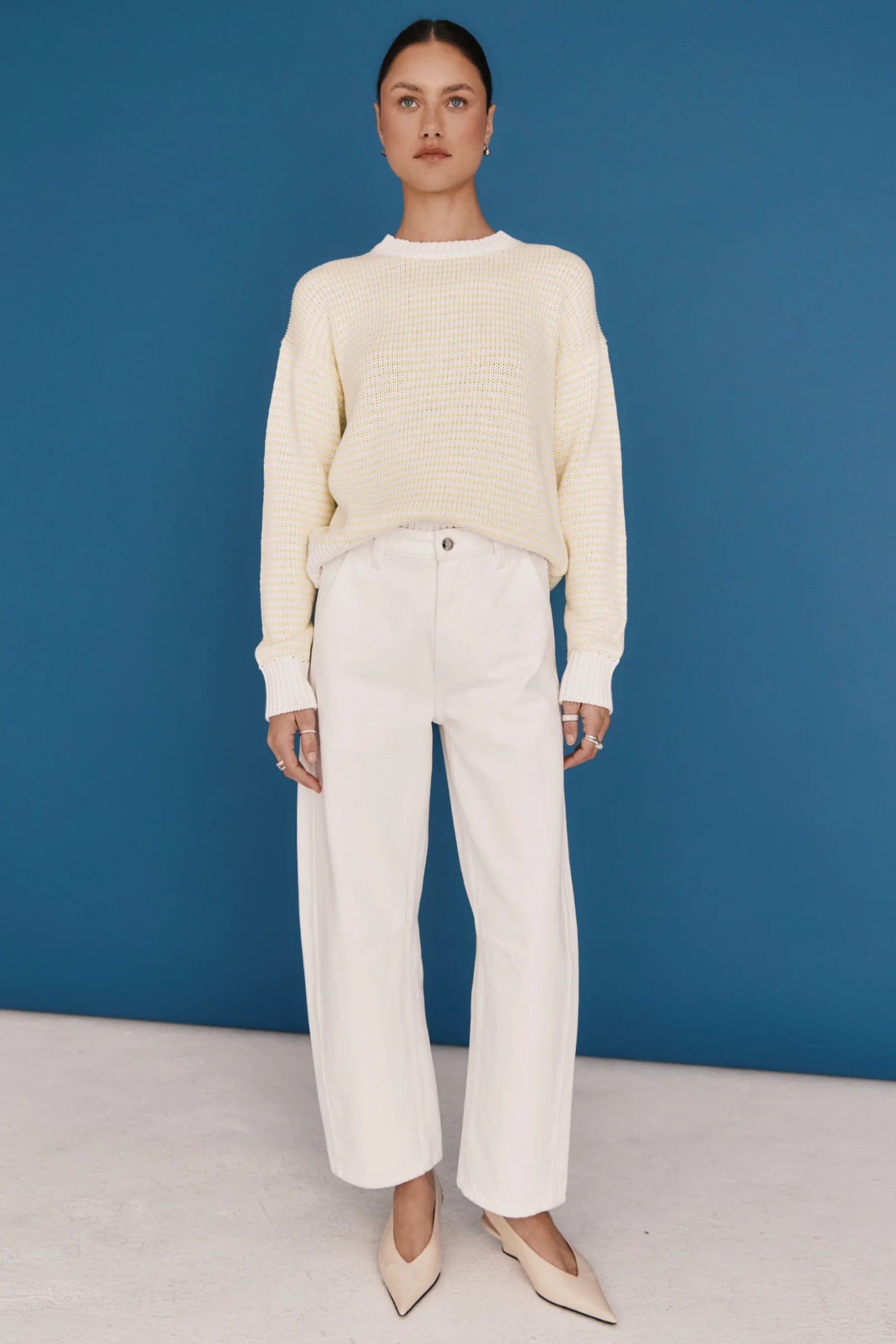 Beau Seamed Crescent Leg - Paper White - Image 3