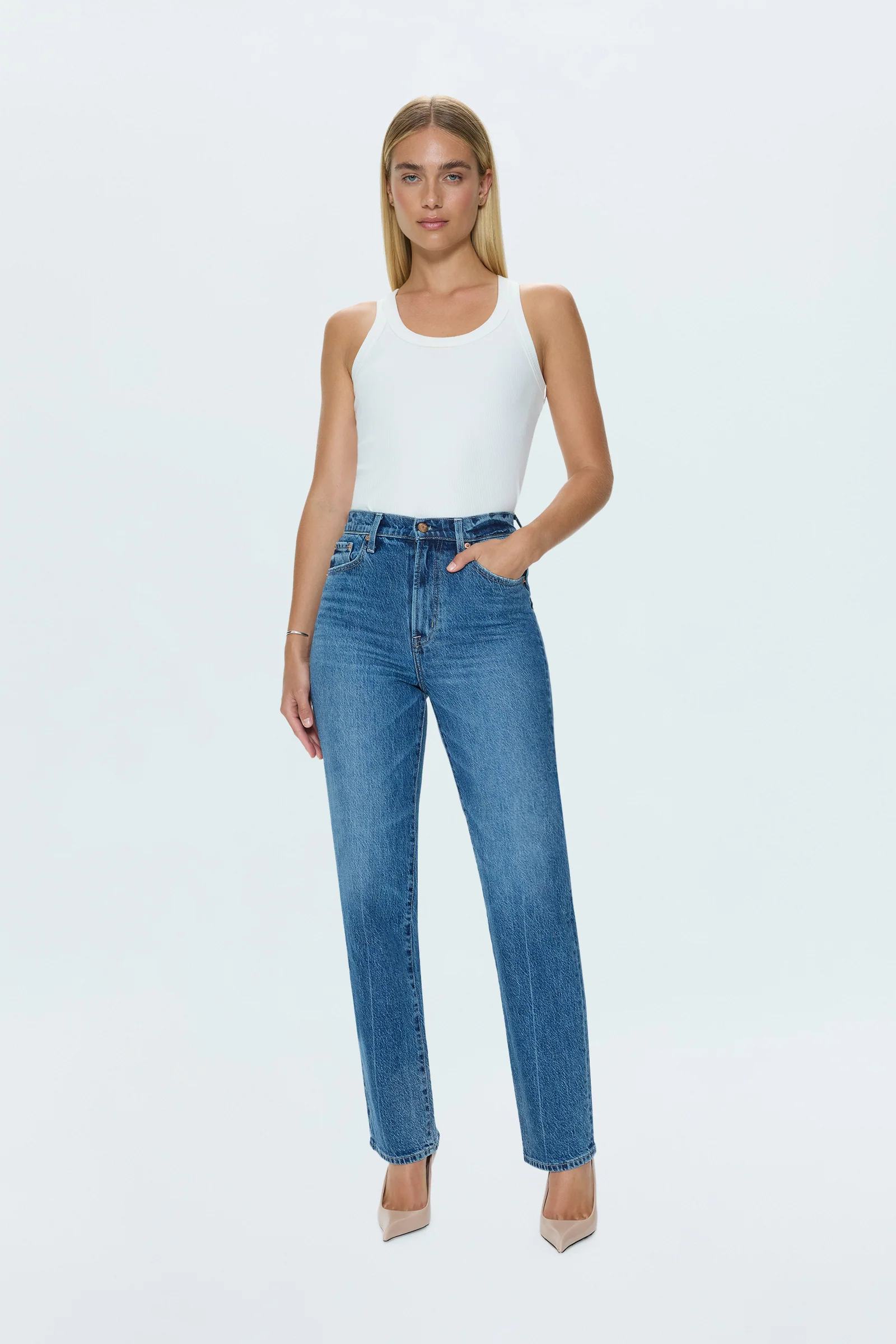 Cassie Super High Rise Straight Jean - Palladium - Image 3