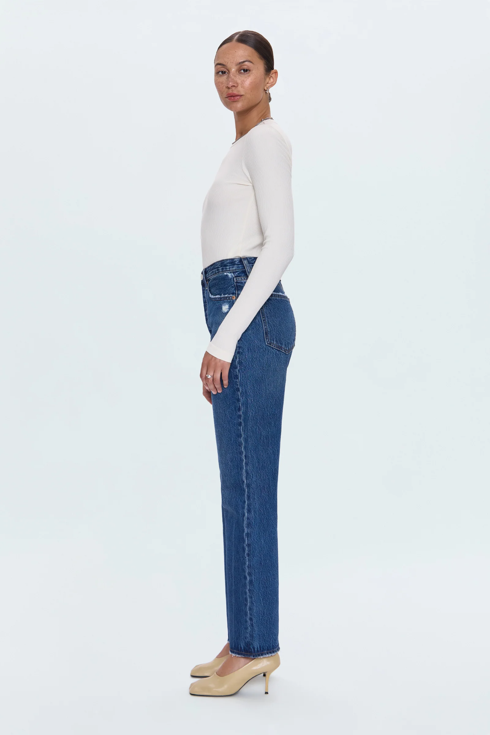 PETITE Cassie Super High Rise Straight Jean - Cameo Vintage - Image 4
