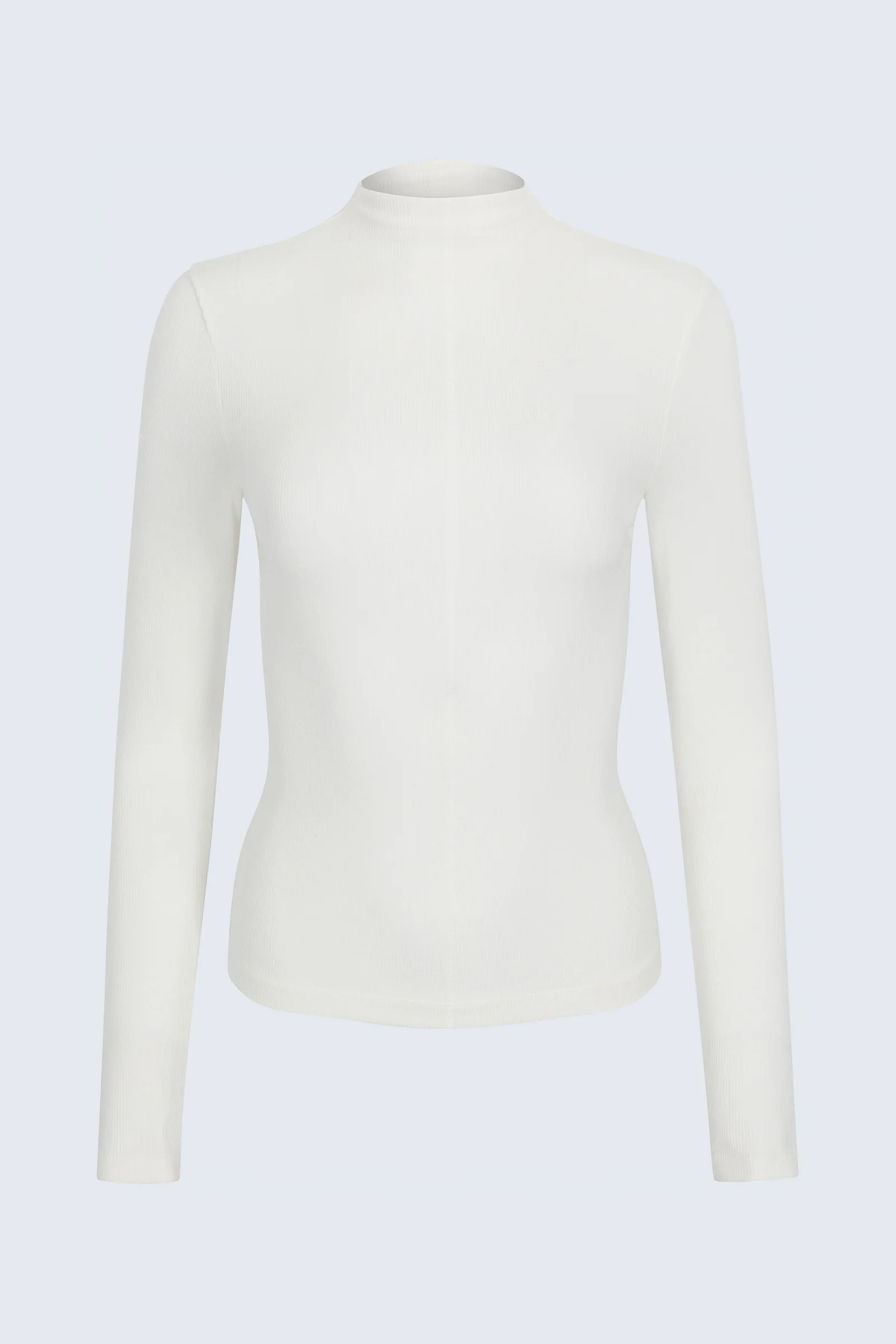 Dara Long Sleeve Funnel Neck Top - Ecru - Image 4