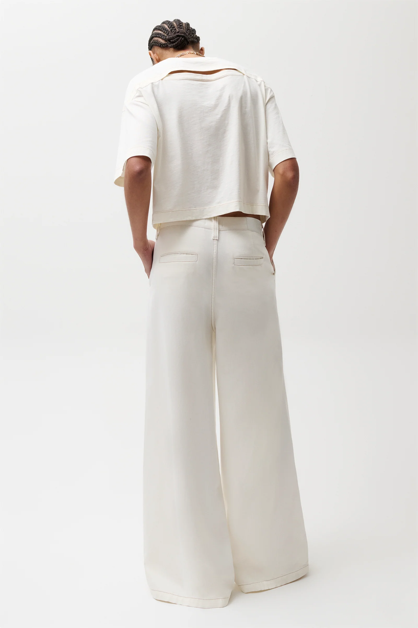 Delphine Pleated Wide in Off White - Image 6