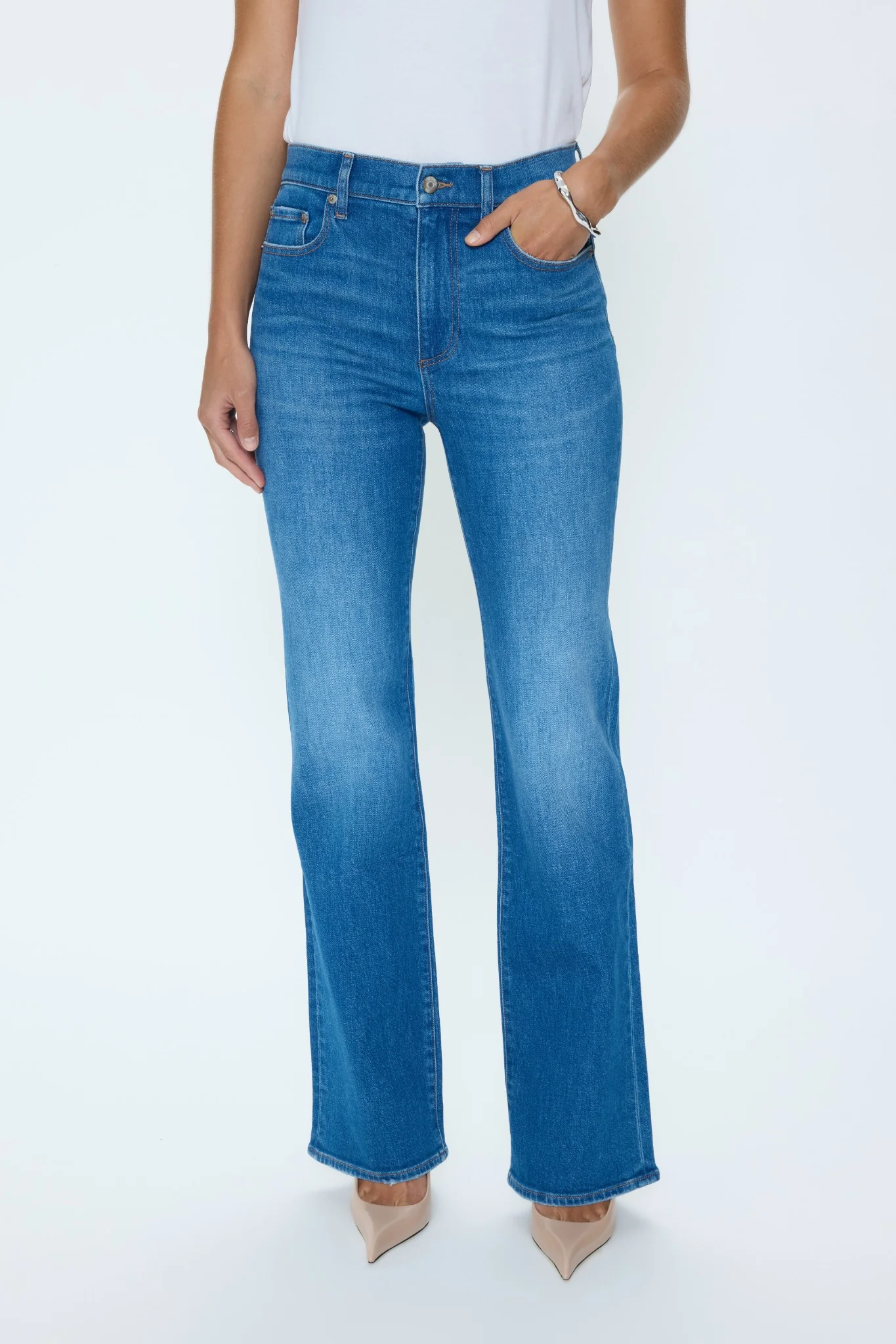 Evie High Rise Slim Boot - Eternity - Image 5