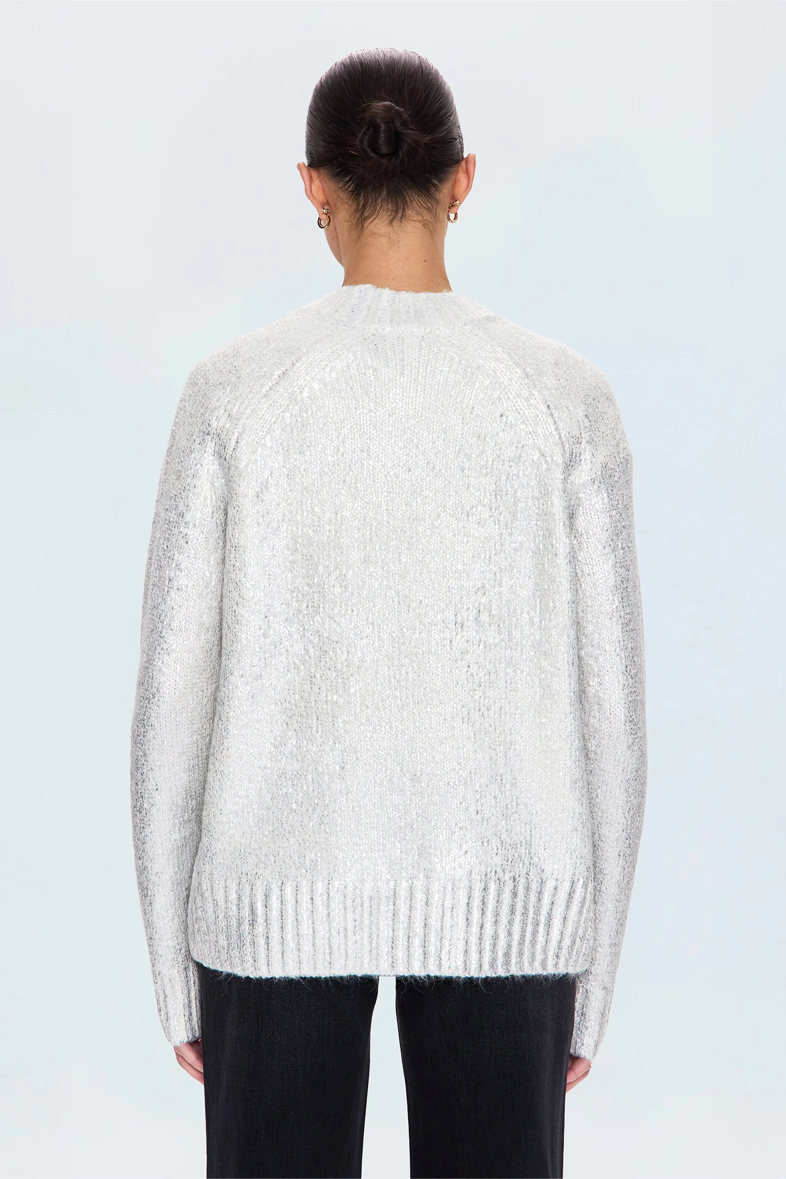 Ilana Mock Neck Raglan Sleeve Pullover Sweater - Silver Frost - Image 5