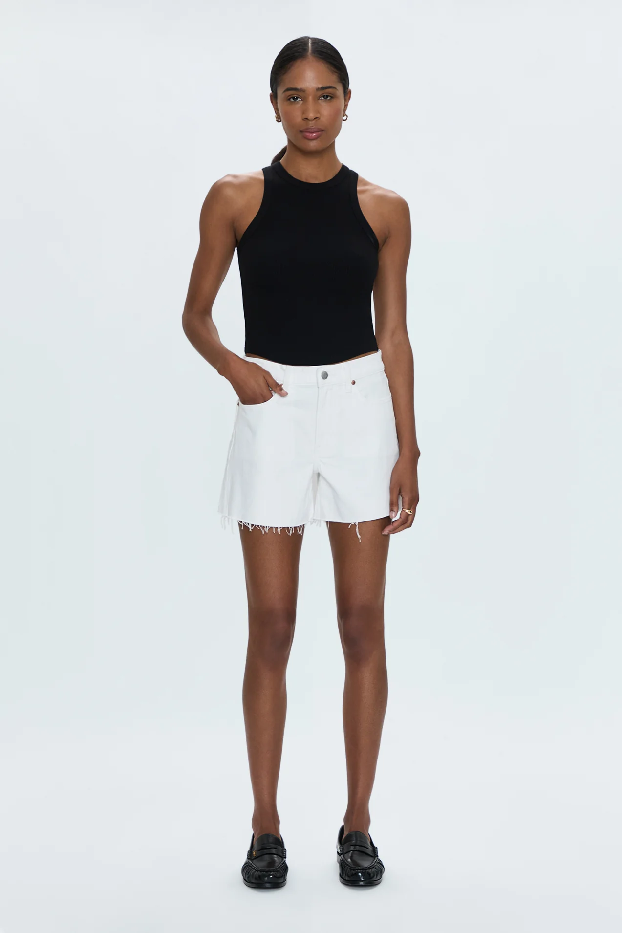 Kennedy Mid Rise Short - Antique White - Image 7