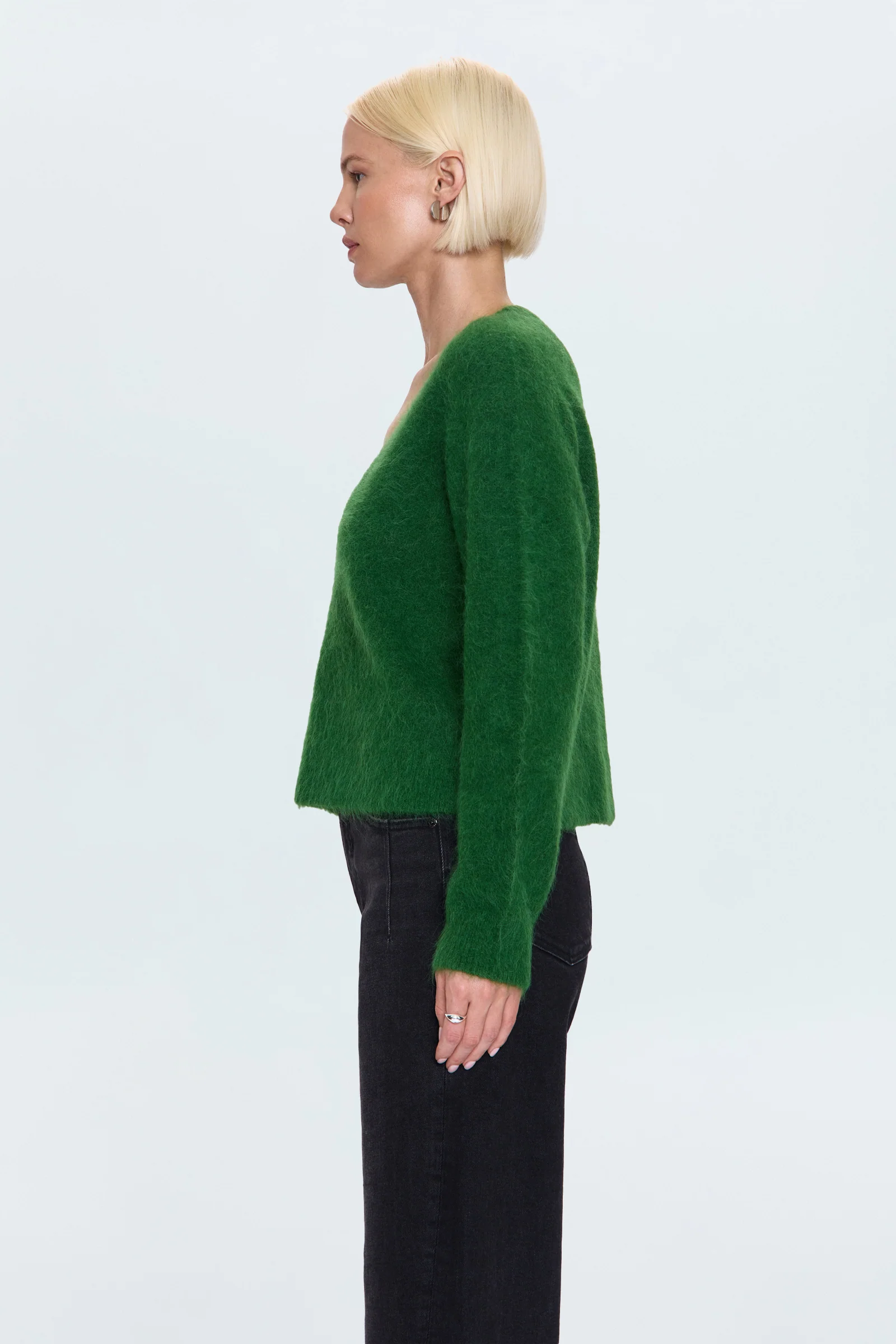 Kit V-Neck Long Sleeve Pullover Sweater - Wintergreen - Image 3