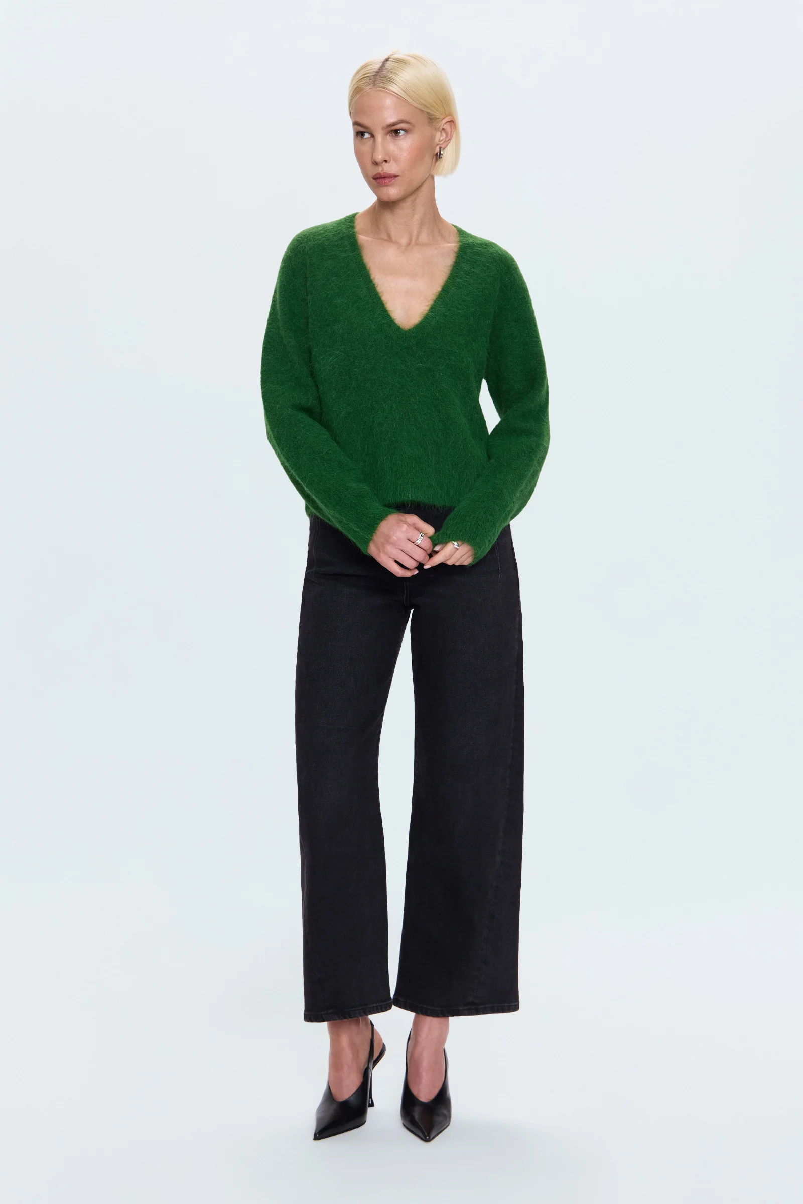 Kit V-Neck Long Sleeve Pullover Sweater - Wintergreen - Image 5