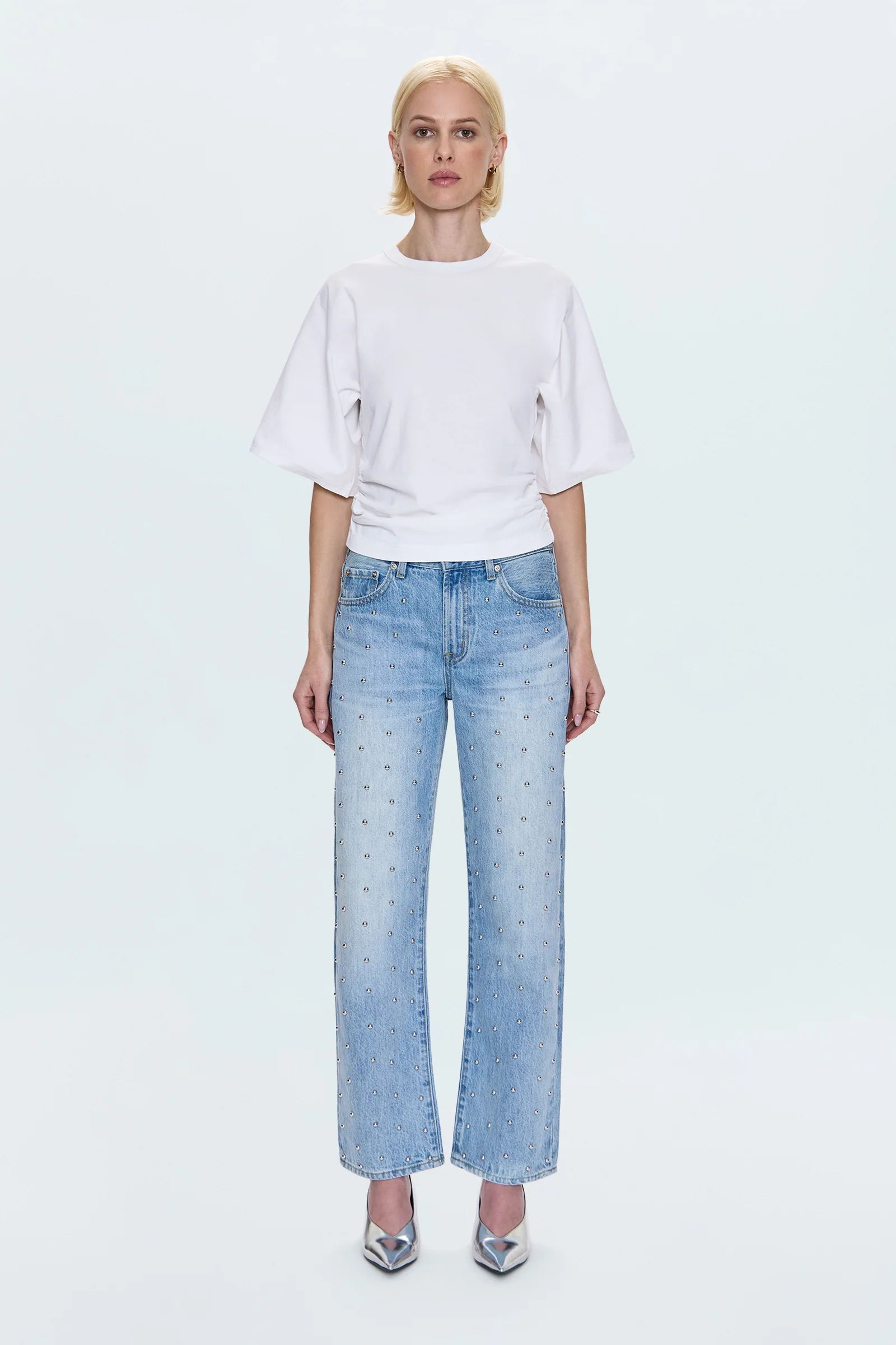 Lexi Mid Rise Bowed Straight Jean - Aries - Image 5