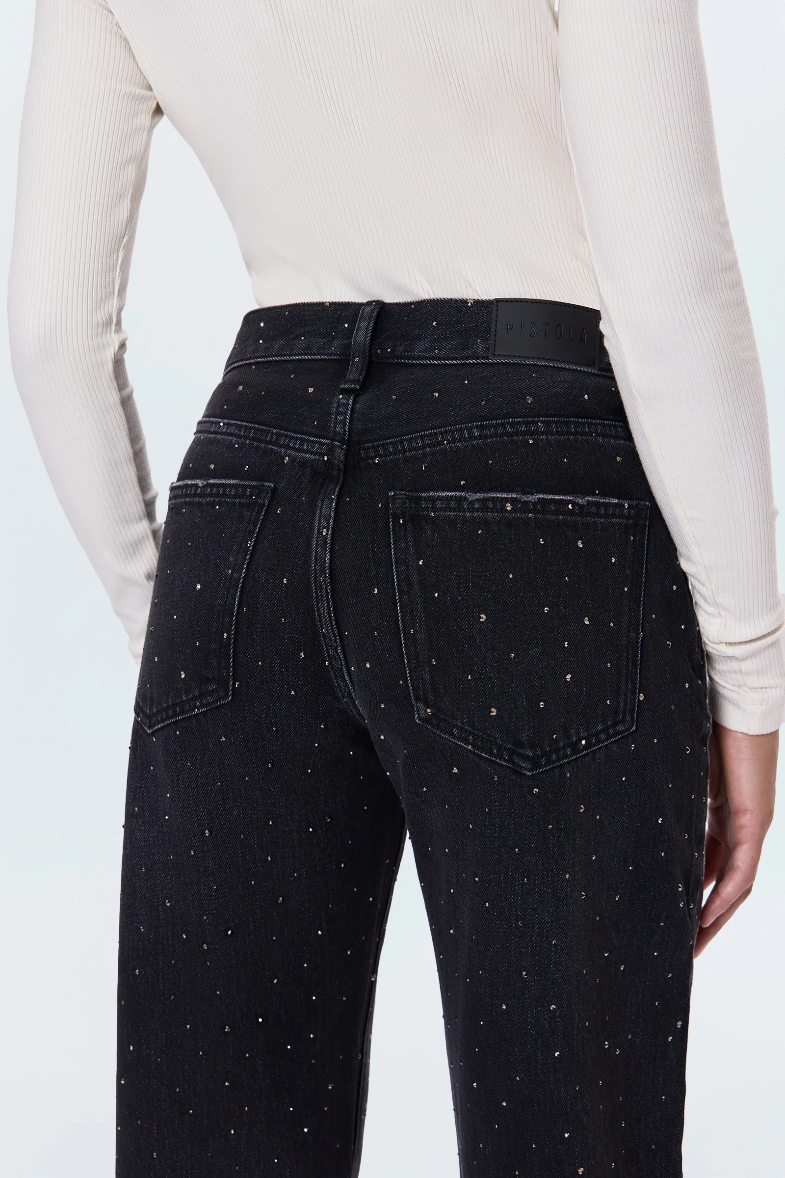 Lexi Mid Rise Bowed Straight Jean - Silver Screen - Image 6