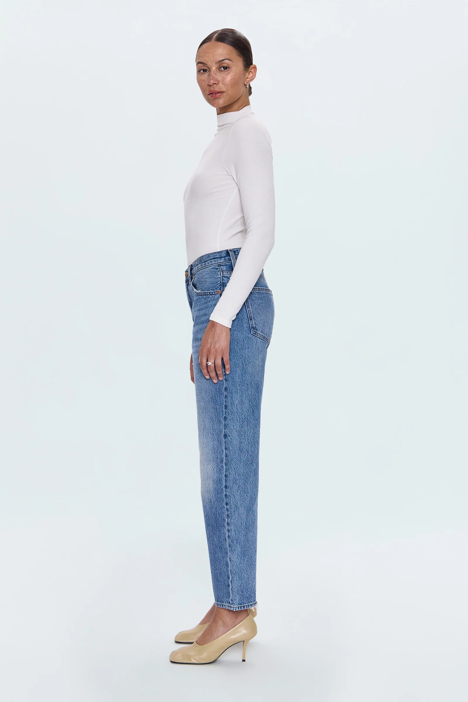 Lexi Mid Rise Bowed Straight Jean - Metropolis - Image 3