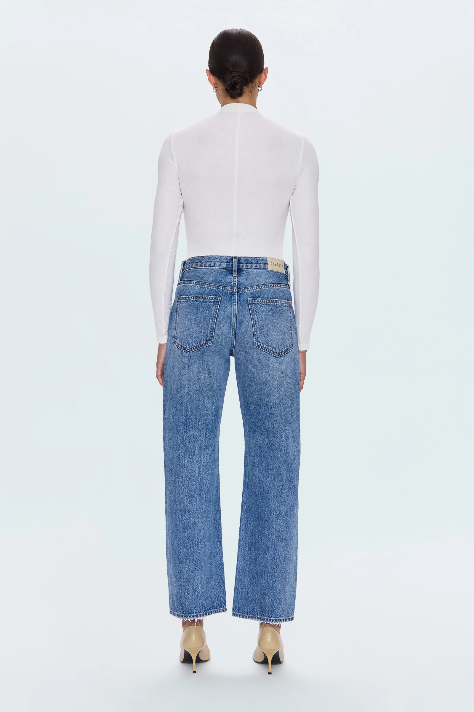 Lexi Mid Rise Bowed Straight Jean - Metropolis - Image 4