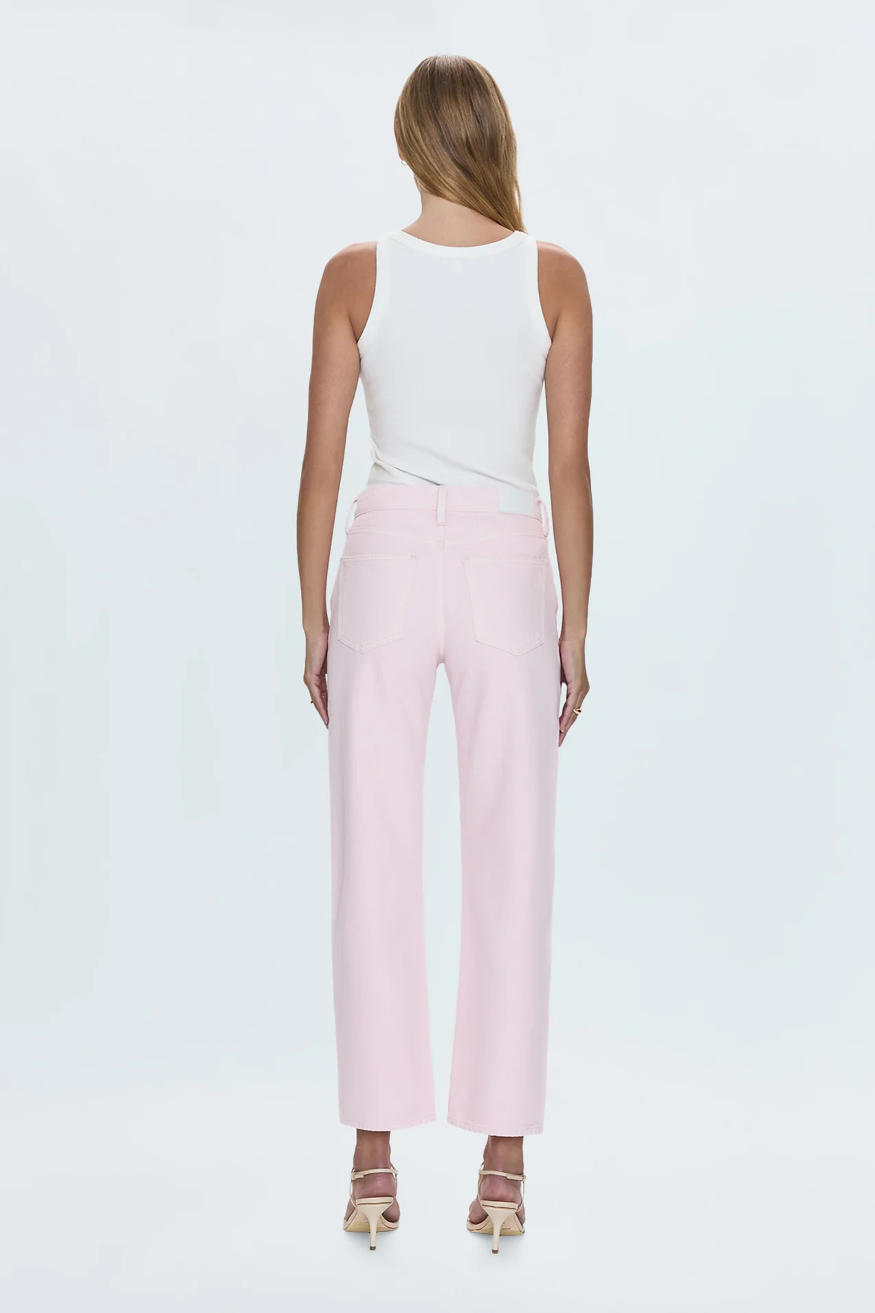 Lexi Mid Rise Bowed Straight Jean - Blush - Image 7
