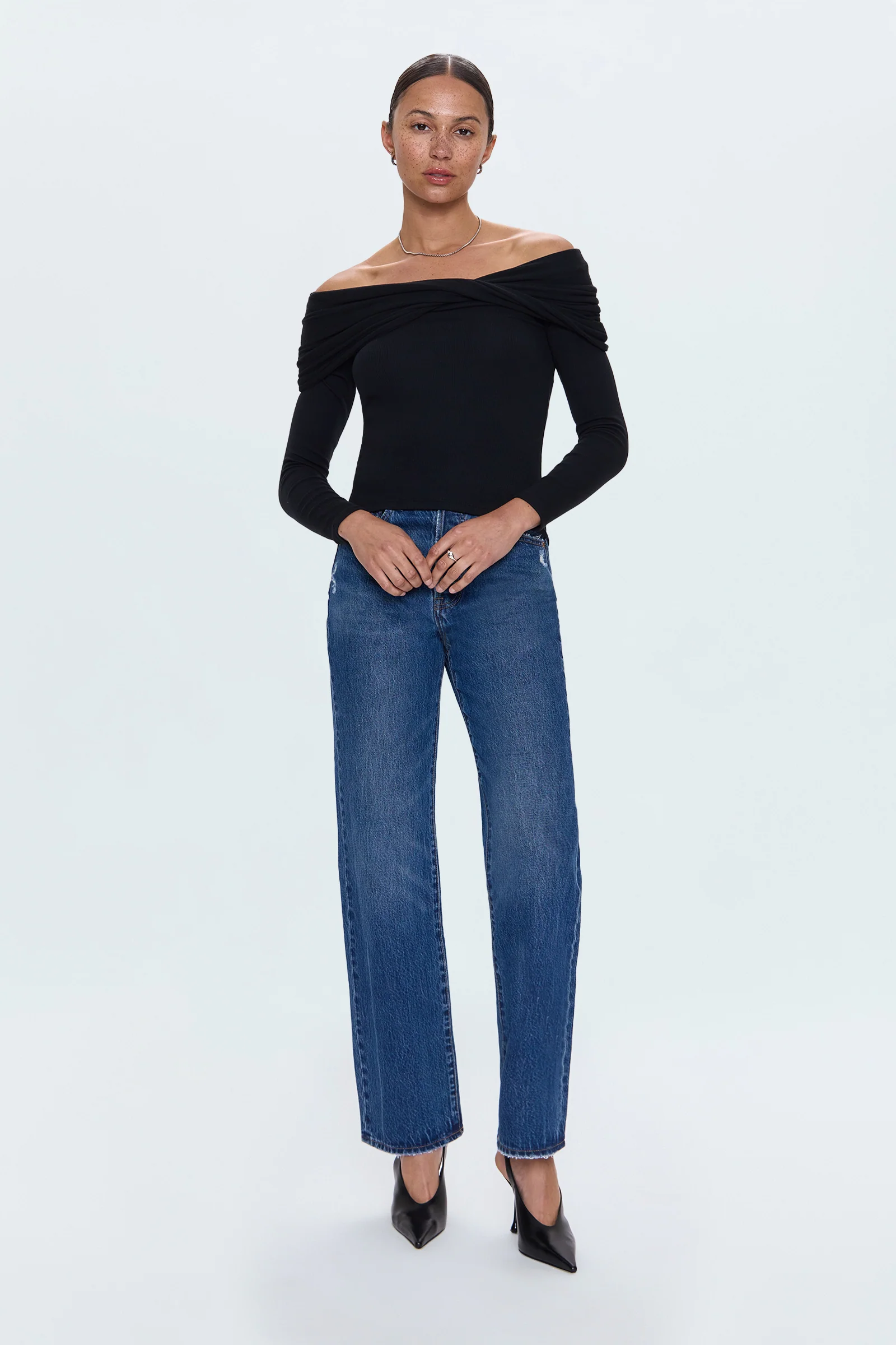 Lyra Off The Shoulder Top - Noir - Image 4