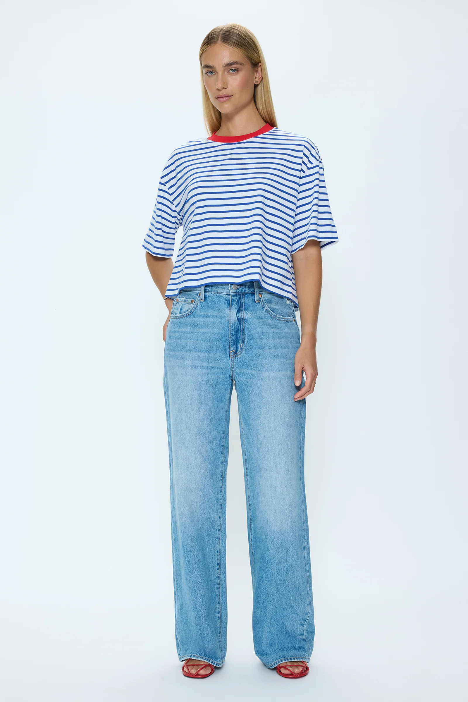 Mae Cropped Tee - Maritime Red - Image 3