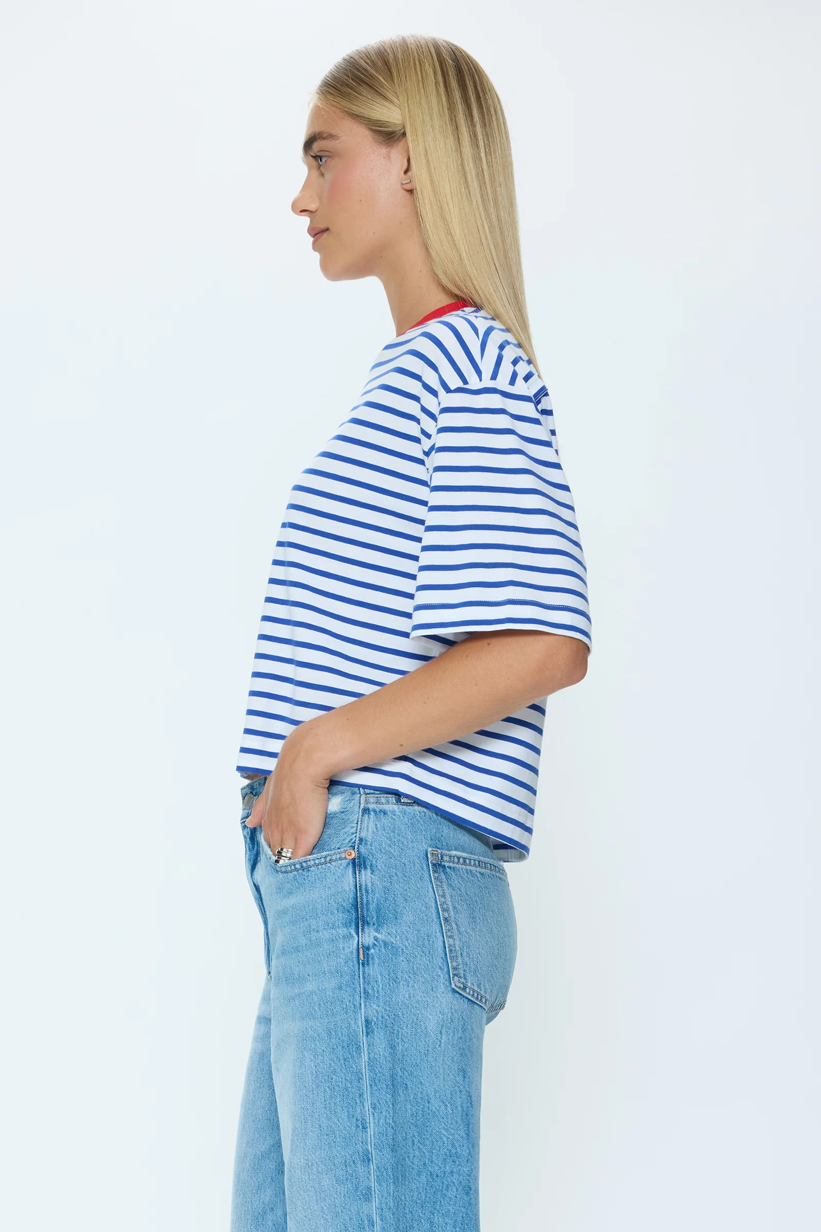 Mae Cropped Tee - Maritime Red - Image 4