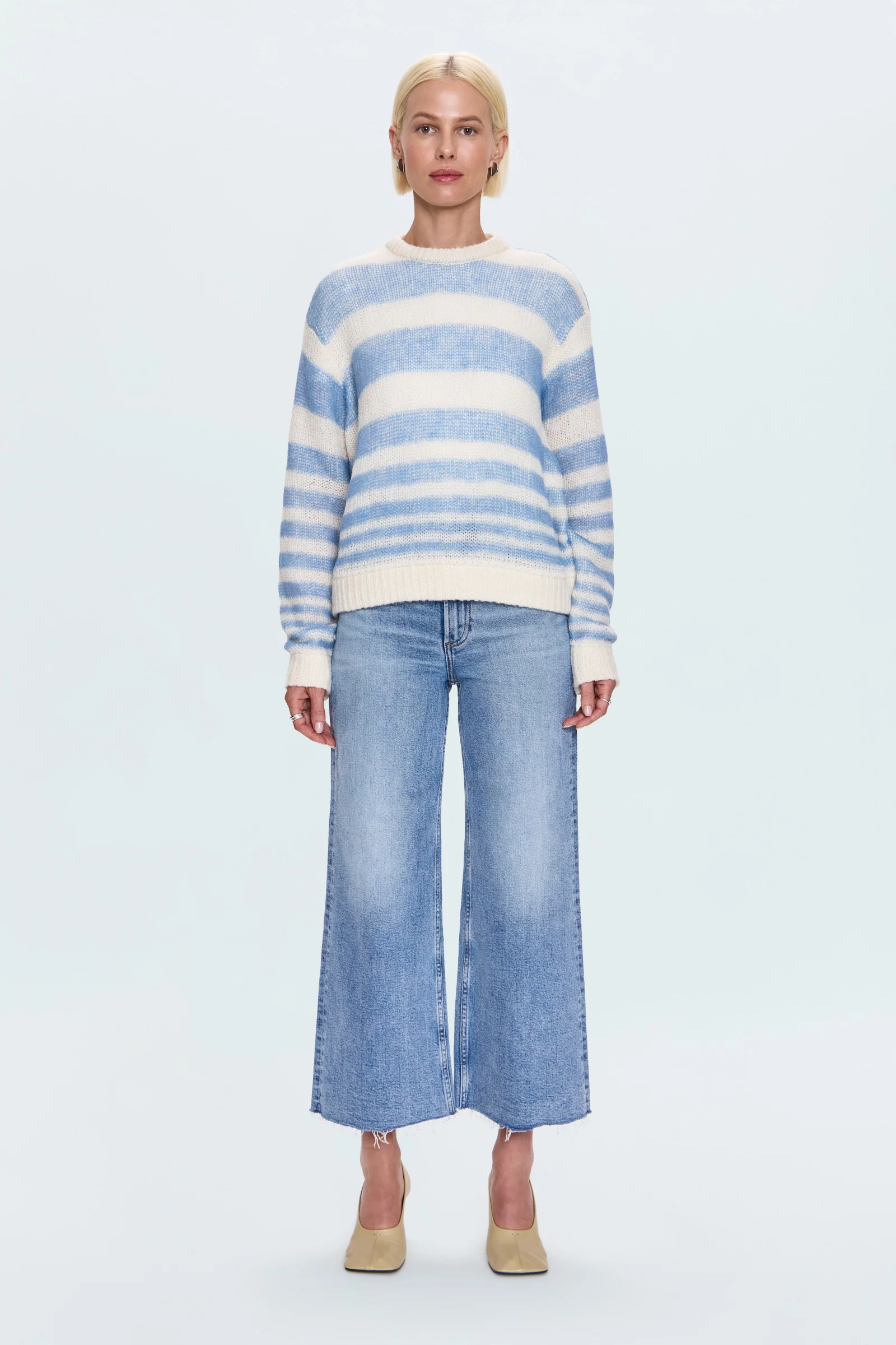 Moa Striped Bubble Sweater - Blue Gradient Stripe - Image 5