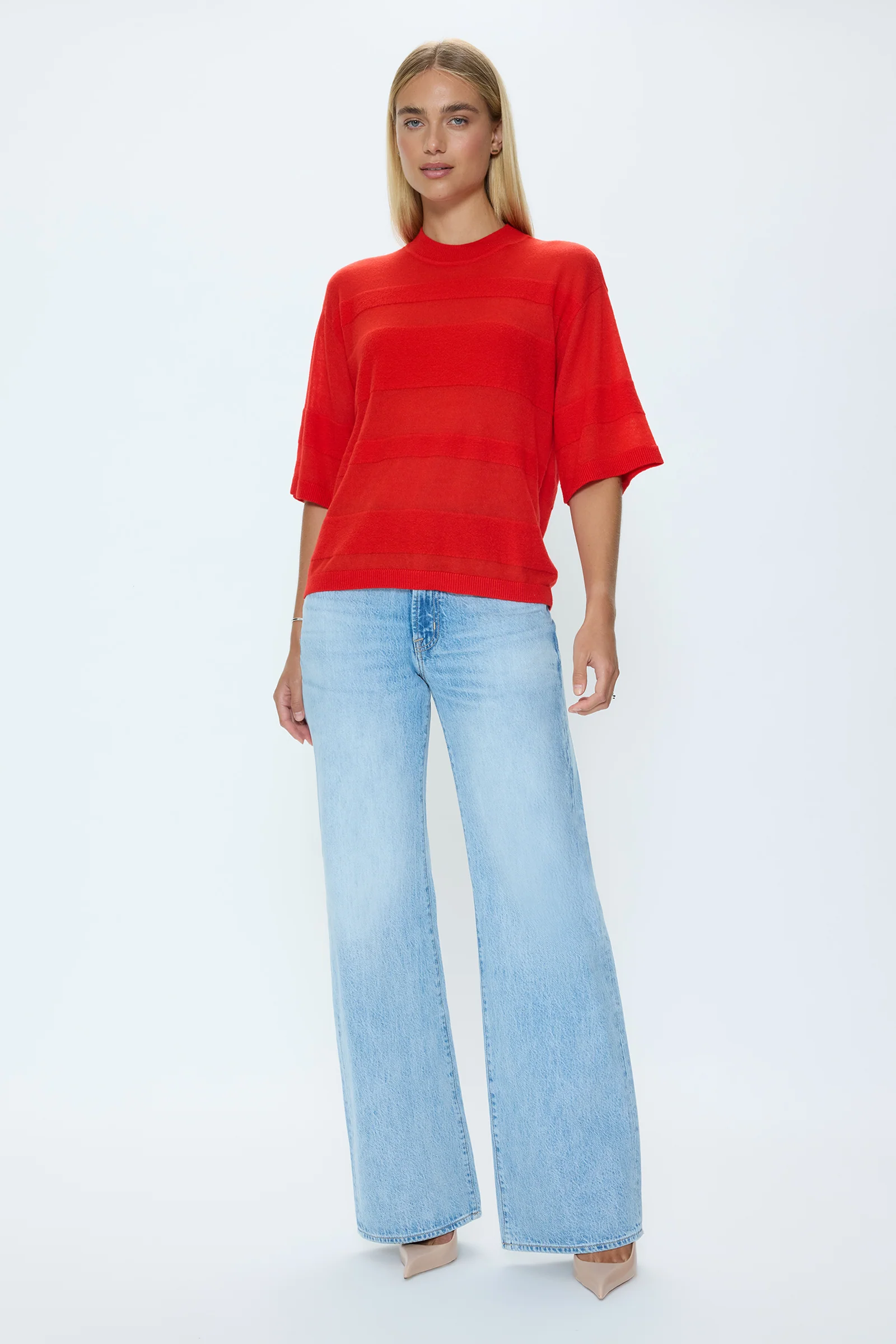 Tarra Featherweight Sweater Tee - Maraschino - Image 3