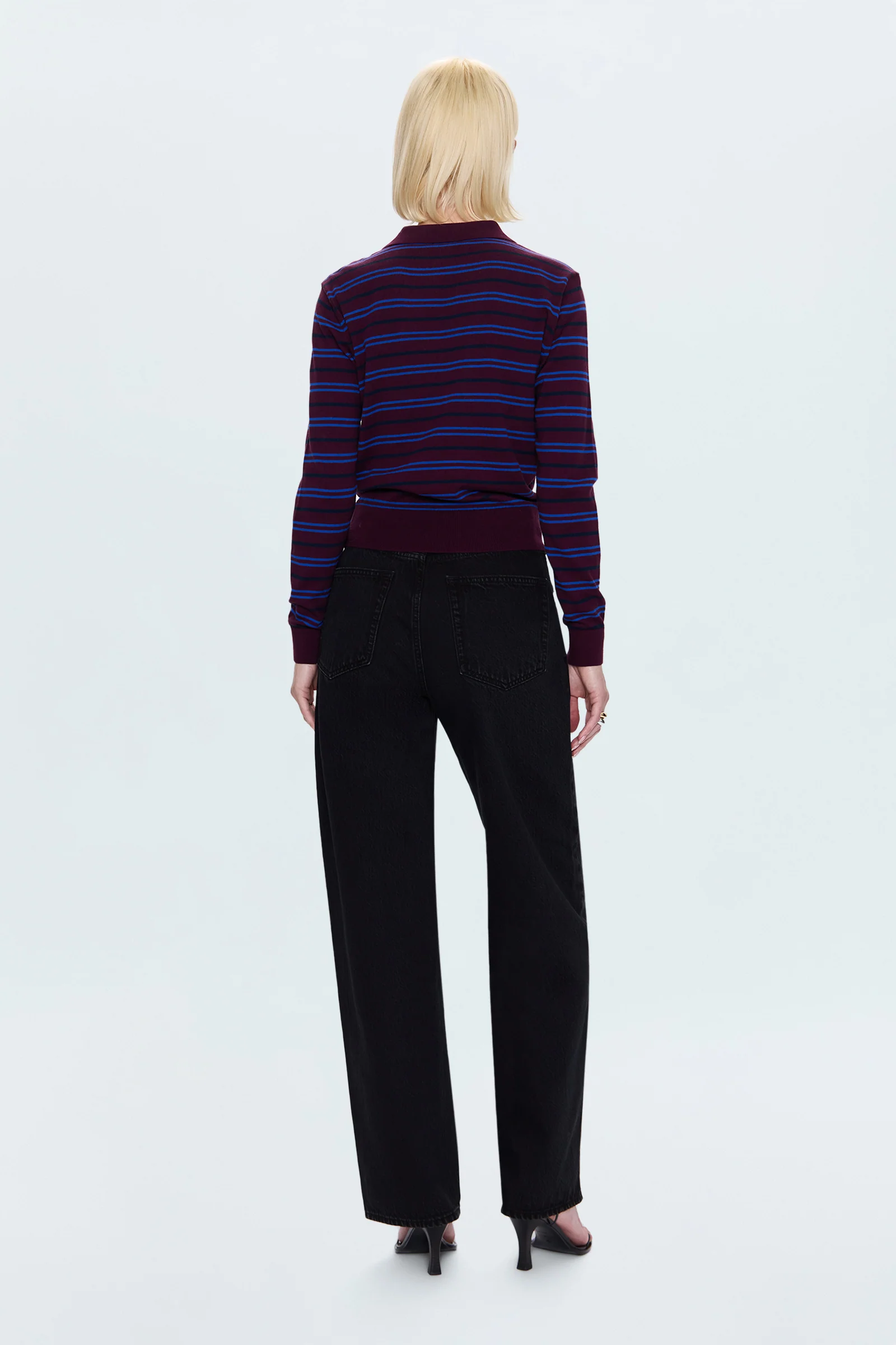 Tate High Rise Bowed Wide Leg Jean - Midnight Hour - Image 4