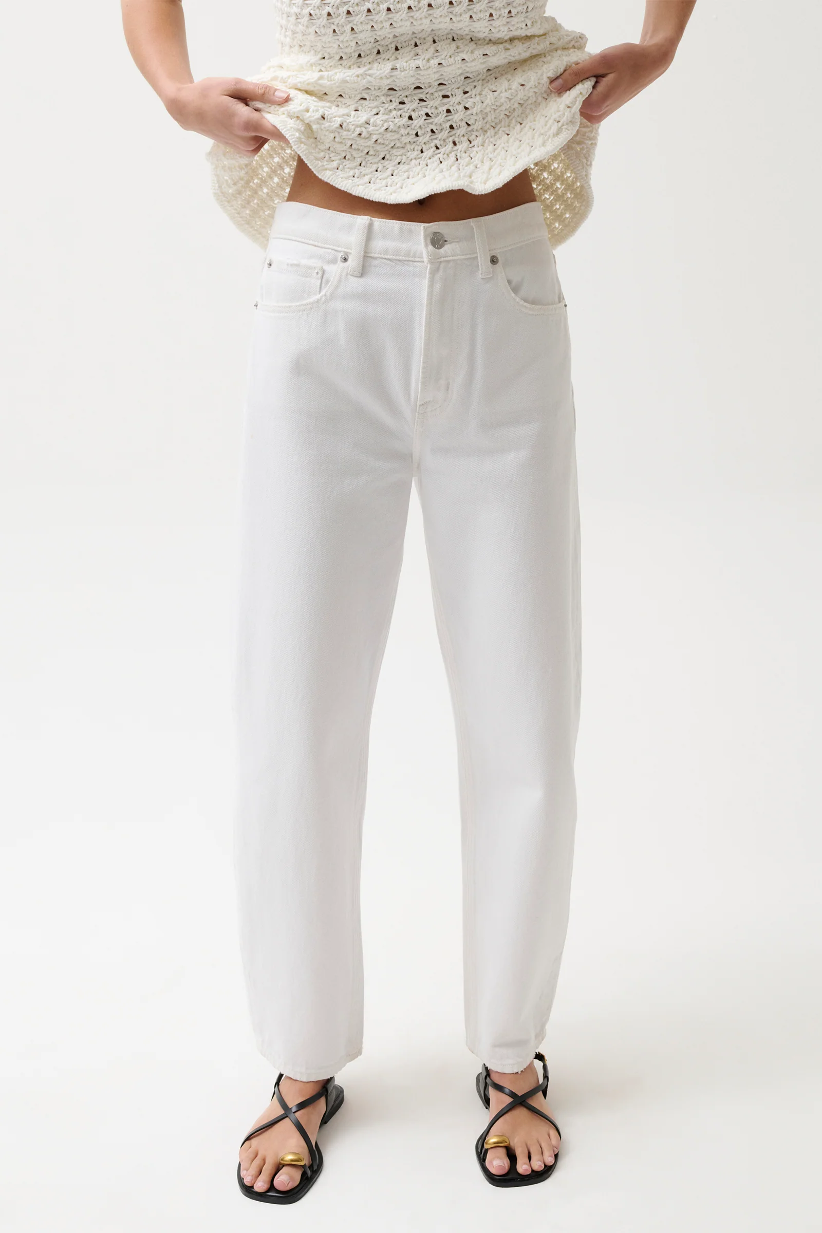 PETITE Wes High Rise Barrel - Vivid White - Image 6